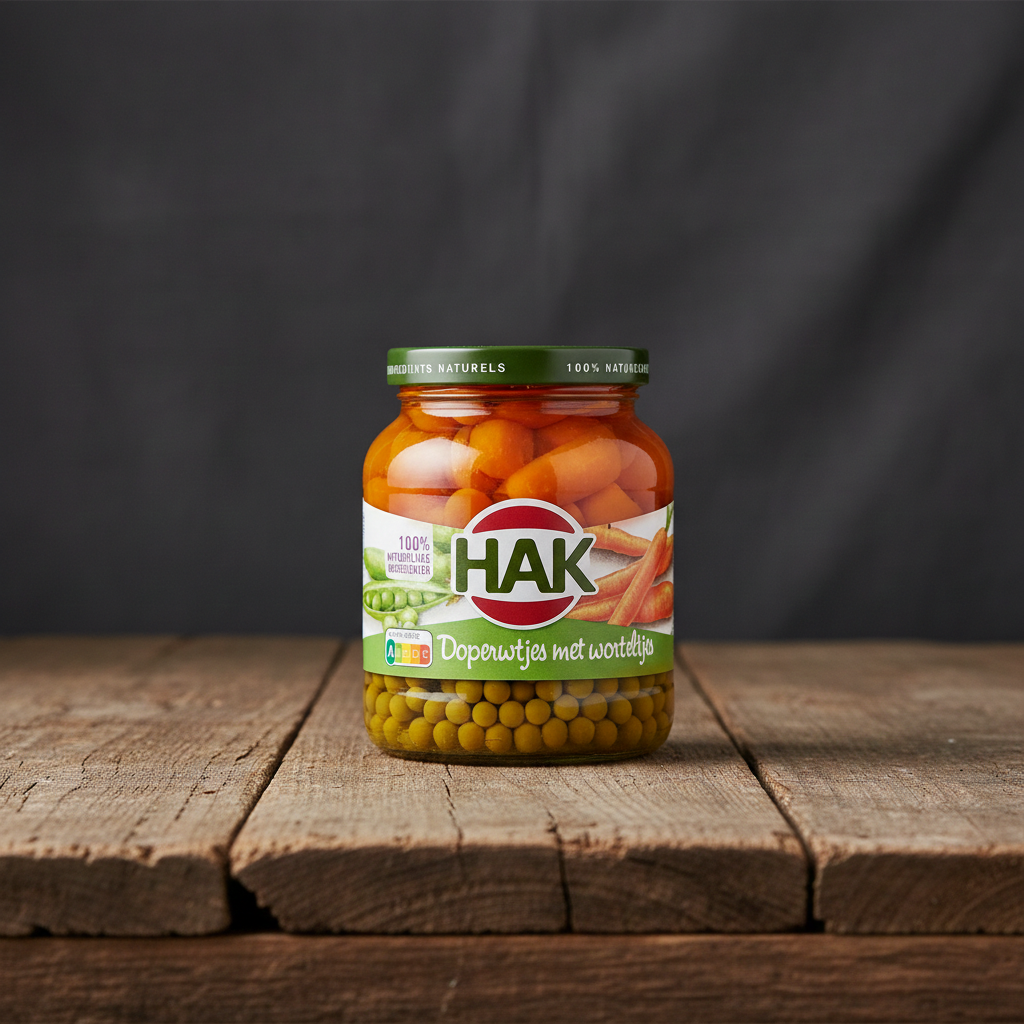 Hak Doperwtjes met Worteltjes