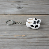 Keychain - 2 Wooden Shoes - Cow