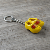 Keychain - 2 Wooden Shoes - Farmer Yellow