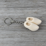Keychain - 2 Wooden Shoes - Natural