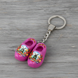 Keychain - 2 Wooden Shoes - Purple