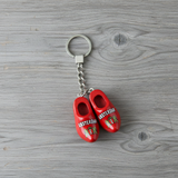 Keychain - 2 Wooden Shoes - Red Amsterdam