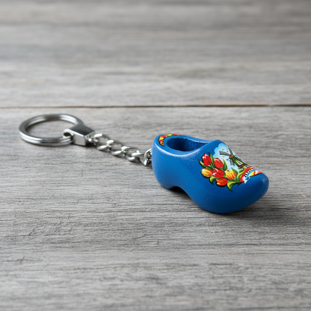 Keychain - Wooden Shoe - Blue