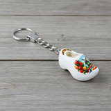 Keychain - Wooden Shoe - White