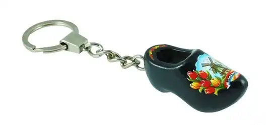 Keychain - Wooden Shoe - Black