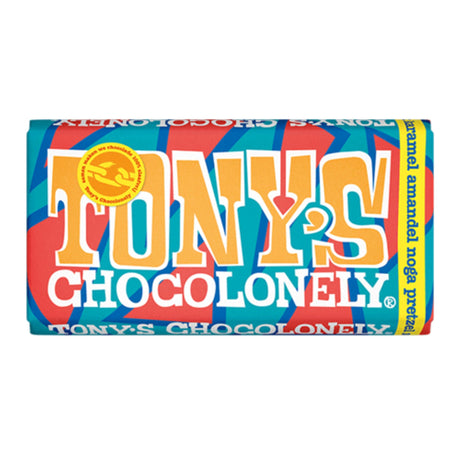 Tony's Chocolonely Milk Chocolate Caramel Almond Nougat Pretzel Sea Salt - 180 g --- Holland Store - Toronto