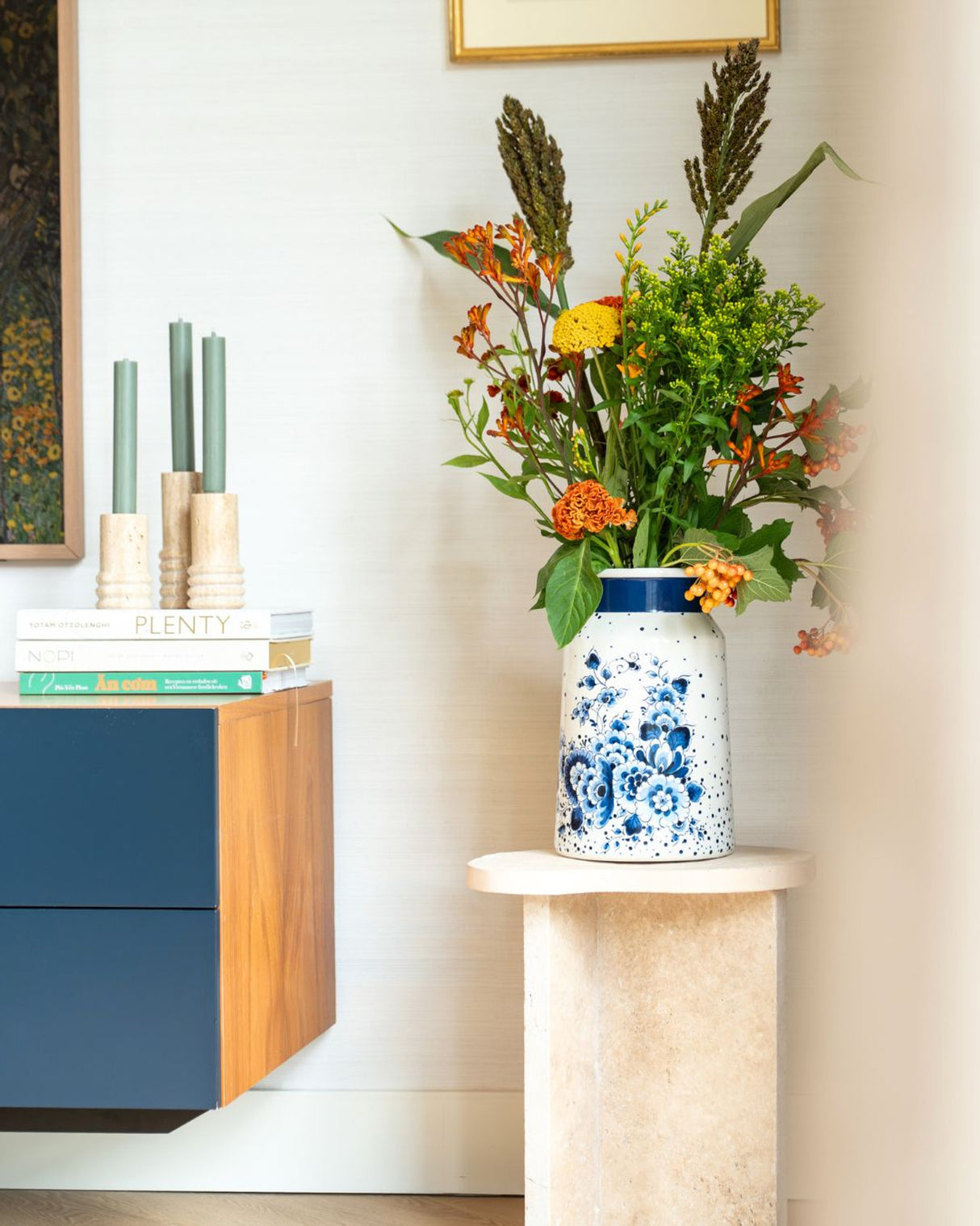 Vase Milk Churn Blauwe Stip-Small Ceramics-30cm