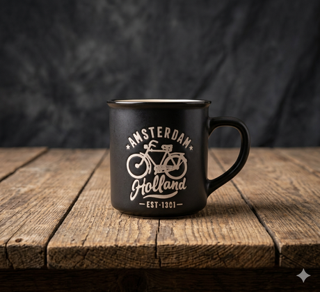 Mug de camping Amsterdam – Noir