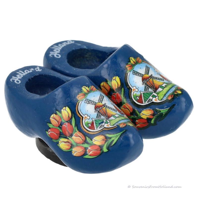 Houten Klomp Magneet - Blauw