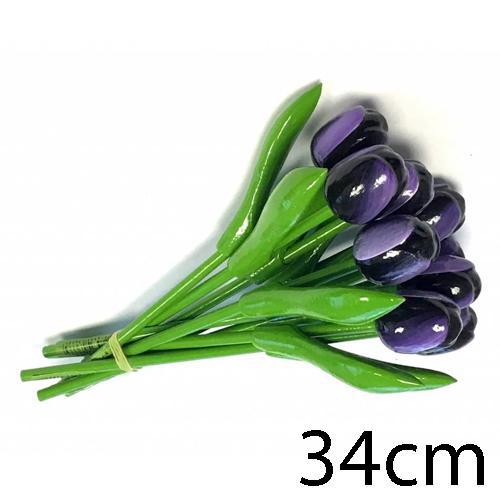 Wooden Tulip - Aubergine / White