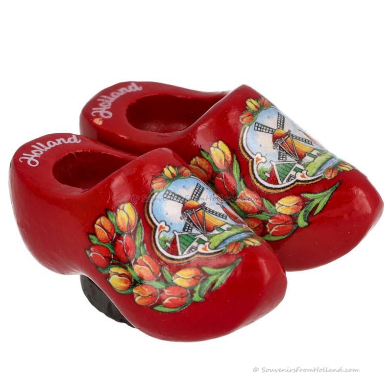 Houten Klomp Magneet - Rood