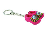 Keychain - 2 Wooden Shoes - Pink