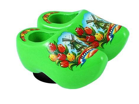 Houten Klomp Magneet - Groen