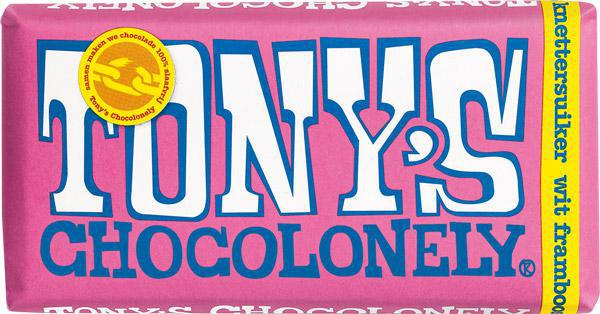 Tony's Chocolonely - Wit Framboos Knettersuiker