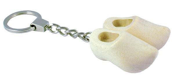Keychain - 2 Wooden Shoes - Natural