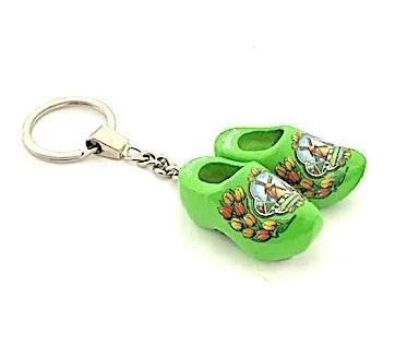 Keychain - 2 Wooden Shoes - Green