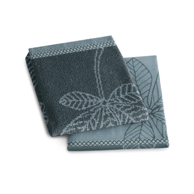 DDDDD Towel Combo - Leaves Antlantic Blue