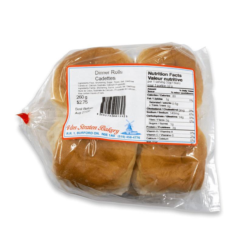 Van Straten Bakery White Buns - 8pcs